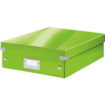 Короб архивный ламинированный картон Leitz Click-n-Store 28х10х37см сборный WOW зеленый NEW