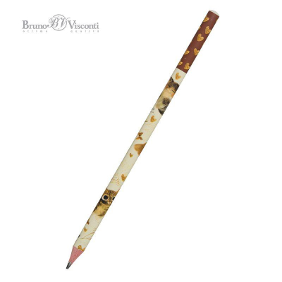 Карандаш BrunoVisconti® 'Love me' HB трехгранный корпус 'Котики Счастье'
