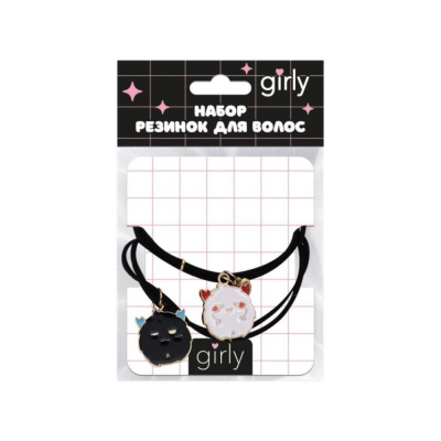 Резинки для волос GIRLY 'Веселые друзья, монстры' черные