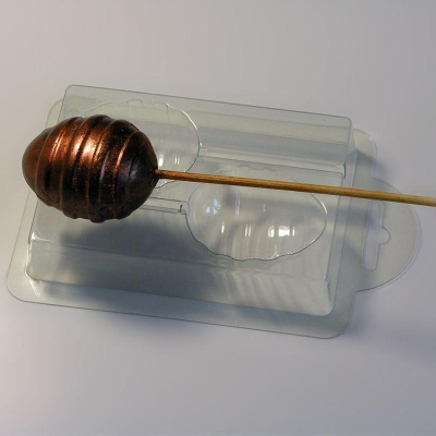 Форма для шоколада пасхальная пластиковая Мир Форм Яйцо на палочке спиральное