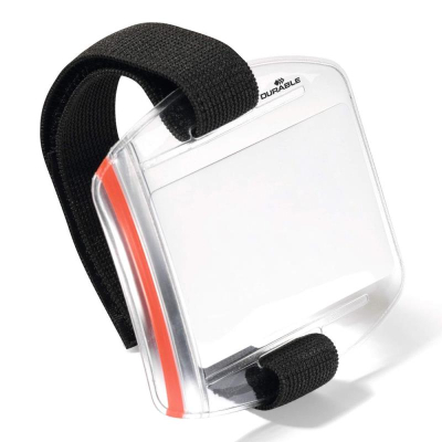 Держатель для бэйджа/ID-карты наплечный&nbsp;&nbsp;87х54мм Durable с черной эластичной лентой