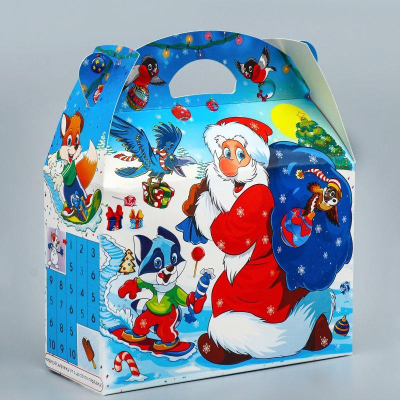 Коробка подарочная новогодняя прямоугольная 17х25х 7см 'Развеселые хлопоты'