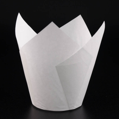 Форма для выпечки маффинов бумажная Тюльпан 50х80мм белая