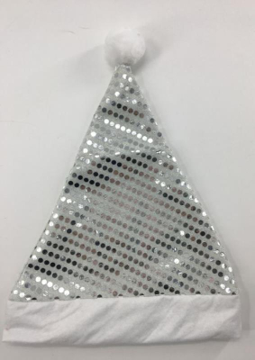 Новогодний колпак Чудо 30х40см серебро