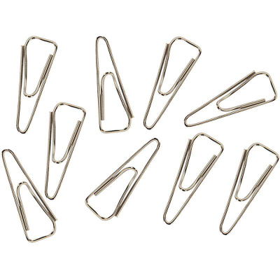 Скрепки 31мм&nbsp;&nbsp;100шт deVENTE треугольные никелированные в картонной коробке