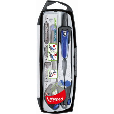 Готовальня полупрофессиональная&nbsp;&nbsp;5 предметов Maped Technic Compact в ударопрочном футляре