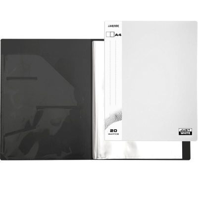 Папка A4&nbsp;&nbsp;20 карманов deVENTE 'Just White' с дополнительным внутренним карманом фактура Soft touch белая