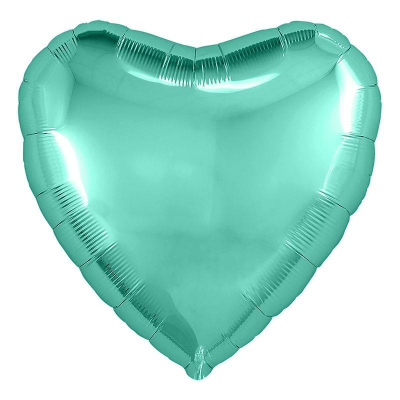 Шар воздушный фольгированный Сердце бирюзовый Agura 23см