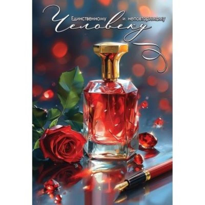 Открытка 182х126мм Праздник 'Единственному и неповторимому Человеку'