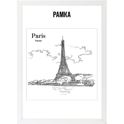 Рамка информационная A2- 40х60см deVENTE багет МДФ 30мм вставка пластик белая