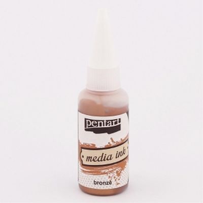 Чернила спиртовые для декорирования Pentart Media Ink 20мл бронза