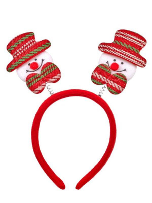 Маскарадное украшение на голову для детей 23х18см Снеговик в красно-зеленой шляпе