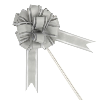 Бант декоративный 120мм серый полипропилен