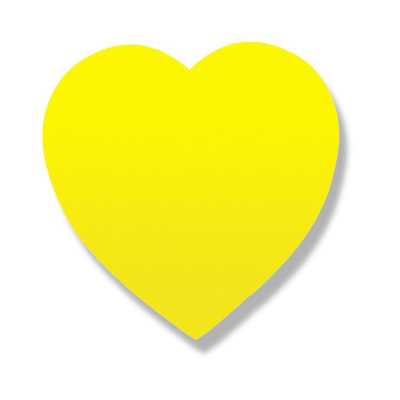Липкий блок фигурный Lamark 'Сердце'  70х70мм  50л желтый Неон