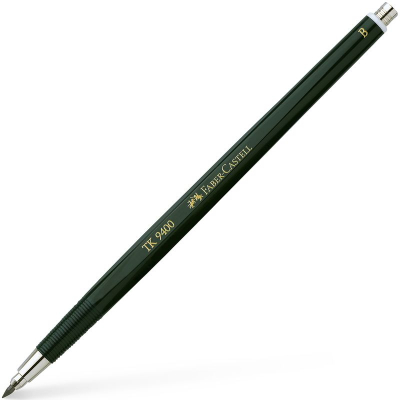 Карандаш автоматический цанговый 2.0мм Faber-Castell TK-9400 грифель B зеленый