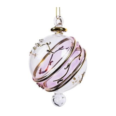 Шар  80мм прозрачный с золотом стекло VALMA