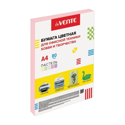 Бумага цветная A4 deVENTE&nbsp;&nbsp;80г желтая розовая&nbsp;&nbsp;50л