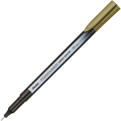 Ручка капиллярная Pentel 'Pointliner' 0.4мм коричневая золотистая