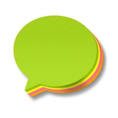 Липкий блок фигурный Lamark 'Диалог'&nbsp;&nbsp;70х70мм 100л&nbsp;&nbsp;4 цвета Неон