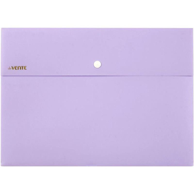 Папка-конверт на кнопке A4 deVENTE пластиковая 300мкм с внешним карманом 'Pastel' сиреневая