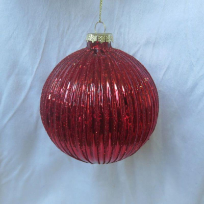 Шар 100мм красный стекло