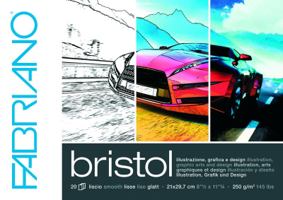 Альбом для художественных работ Fabriano Bristol 30х42см 250г 20л на склейке