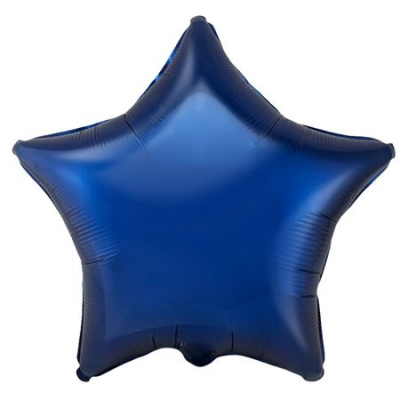 Шар воздушный фольгированный Звезда синий темный Flex Metal 48см