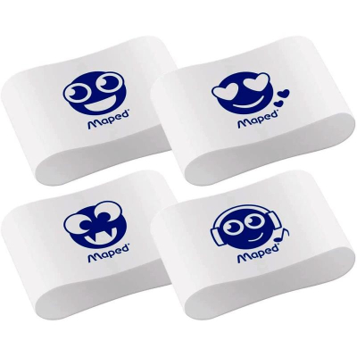 Ластик пластиковый для карандаша Maped 'Essentials' Soft PVC- Free 35х20х10мм белый