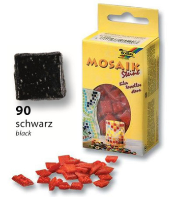 Мозаика Folia стеклянная 10х10мм 300шт черная