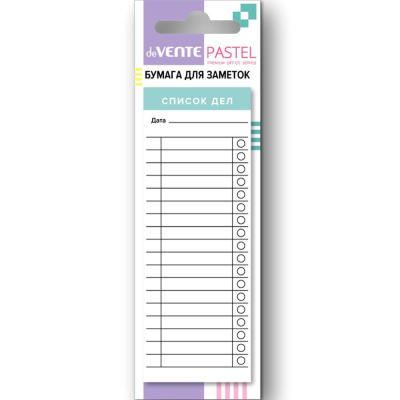 Липкий блок-планер deVENTE 'Список дел' 40х110мм&nbsp;&nbsp;40л 'Pastel' в блистере