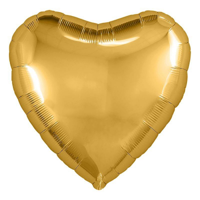 Шар воздушный фольгированный Сердце золотой Agura 48см