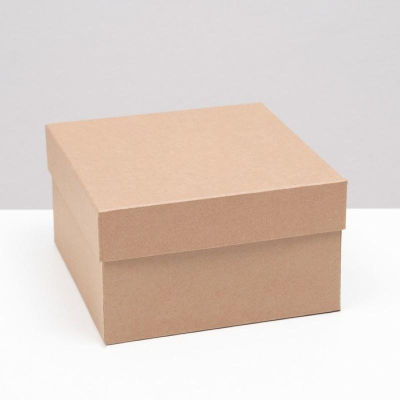 Коробка подарочная квадратная 20х20х11.5см крафт