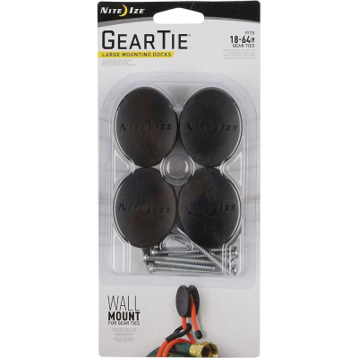 Крепление настенное Nite Ize Gear Tie® Mounting Docks Large 4шт черное