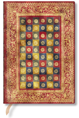 Записная книжка A5-  72л линейка Paperblanks Venetian Mornings Fiamma Midi ляссе на резиновой застежке