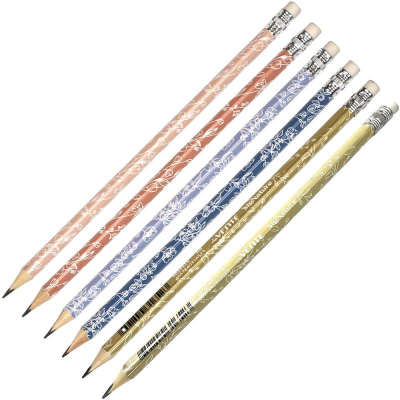 Карандаш deVENTE 'sigNATURE' HB трехгранный корпус с ластиком 6 дизайнов ассорти