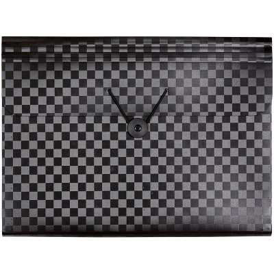 Папка A4&nbsp;&nbsp; 8 отделений deVENTE 'Total Black' Квадрат на резиновой застежке