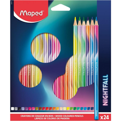 Карандаши&nbsp;&nbsp;24цв Maped 'NightFall' трехгранные в картонной коробке