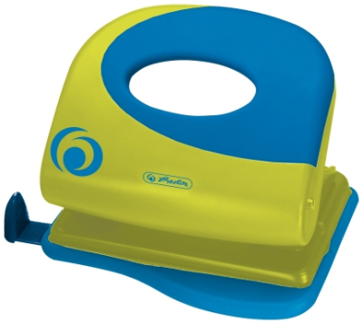 Дырокол  18л Herlitz Colour Blocking лимонный