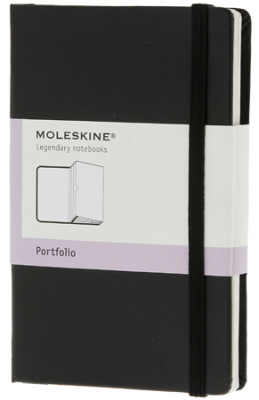 Папка-разделитель A7 Moleskine® XSmall  2 отделения твердая обложка на резиновой застежке черная