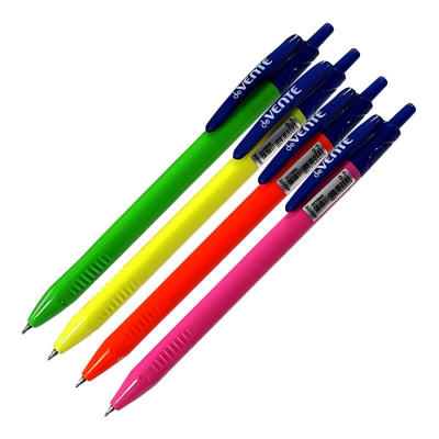 Ручка шариковая автоматическая deVENTE 0.7мм 'Triolino Neon' игольчатый стержень цвет корпуса ассорти синяя