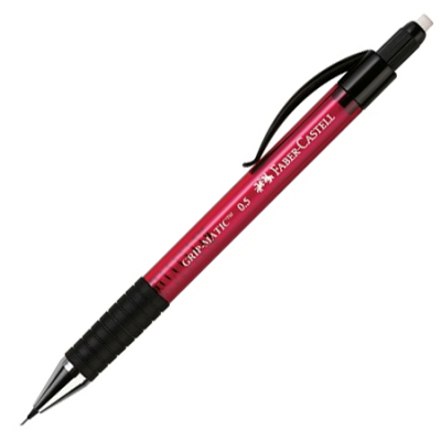 Карандаш автоматический 0.5мм Faber-Castell Grip-Matic 1375 с автоподачей грифеля прозрачный красный