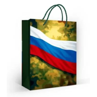 Пакет подарочный ламинированный 18х23см 'Флаг'