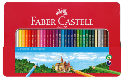 Карандаши  36цв Faber-Castell 'Замок' в металлической коробке