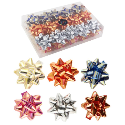 Бант декоративный  72мм ассорти полипропилен