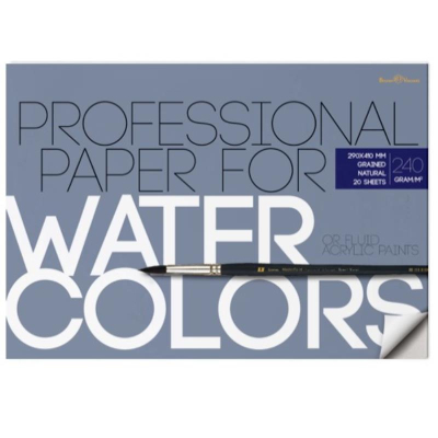 Альбом для акварели BrunoVisconti® Professional 41х29см 240г целлюлоза 100% 20л на склейке