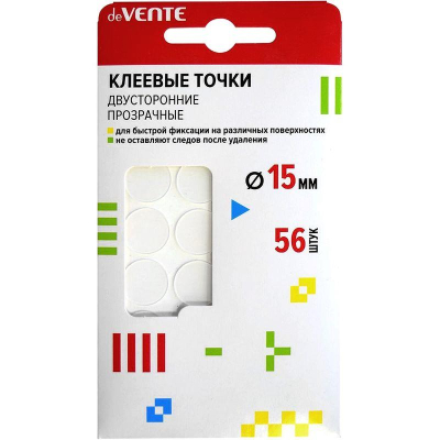 Монтажные точки 2-сторонние Ø-15мм&nbsp;&nbsp;56шт deVENTE прозрачные