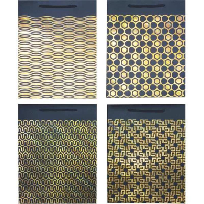 Пакет подарочный бумажный deVENTE 'Black & Gold' 26x32x10см фольгированный 4 дизайна