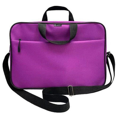 Папка-портфель Lamark 39х27х8см 1 отдел на молнии 1 карман с ремнем тканевый фиолетовый