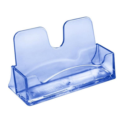 Подставка на&nbsp;&nbsp;60 визиток СТАММ 100х40мм PS тонированная голубая