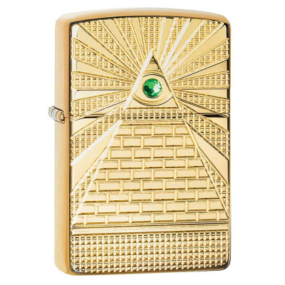 Зажигалка бензиновая Zippo Armor®' 'Eye of Providence' с покрытием High Polish Brass золотистая